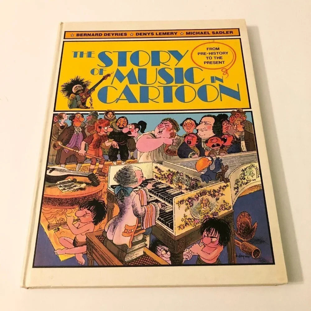 Vtg 1983 The Story of Music in Cartoon Book by Bernard Deyries Denys Lemery